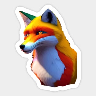CONFUSED PRETTY FOXES HEAD LOOKING LEFT Sticker